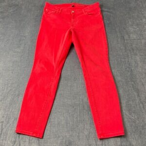 Gap Leggings Skimmer Womens 10/30 Red Denim Cotton Stretch Casual Mid Rise